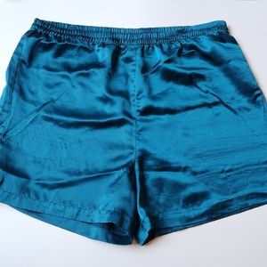 Vintage Victorias Secret Gold Label Teal Silk Sexy Shorts Small